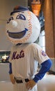 New York Mets mascot, Mr. Met, on display at the Citi Field