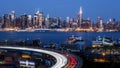 New York midtown skyline at dusk Royalty Free Stock Photo