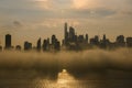 New York Midtown at sunrise covered with dence fog Royalty Free Stock Photo