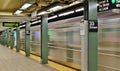 New York MTA Subway Interior Platform Fast Train Motion Royalty Free Stock Photo