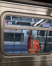 New York MTA Worker Disinfecting and Sanitizing Subway Car NYC