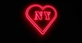 New York neon sign depicts Manhattan in NYC Usa - 4k