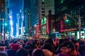 NEW YORK, NEW YORK - DECEMBER 31, 2013: New York Street Before New Years Eve. People Waiting Ball Drop.