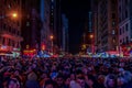 NEW YORK, NEW YORK - DECEMBER 31, 2013: New York Street Before New Years Eve. People Waiting Ball Drop.