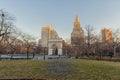 NEW YORK, NEW YORK - DECEMBER 27, 2013: Washington Square Park. Public park in the Greenwich Village neighborhood of Lower Manhatt