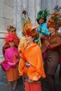 New York, New York: Group of women in coordinated costumes