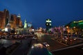 New York-New York Hotel & Casino, Las Vegas Strip, Las Vegas, metropolitan area, metropolis, night, cityscape Royalty Free Stock Photo