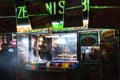 New York, New York - November 16, 2018 : One of the many food stands lining Manhattan`s city streets near Penn Station