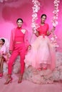 Models pose for Alice plus Olivia By Stacey Bendet Presentation