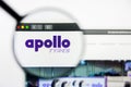 New York, New York State, USA - 18 June 2019: Illustrative Editorial of Apollo Tyres website homepage. Apollo Tyres logo