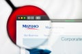 New York, New York State, USA - 21 May 2019: Illustrative Editorial of japanese company Mizuho Financial Group website