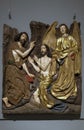 Limewood carving of Jesus Baptism inside Metropolitan Museum of Art NYC Royalty Free Stock Photo