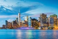 New York, New York, USA Downtown Skyline on the Harbor Royalty Free Stock Photo