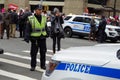 New York, New York, USA- January 21, 2017: NYPD on scene for women`s march protest in Manhattan, New York.