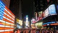 NEW YORK, NEW YORK, USA - SEPTEMBER 12, 2015: the vibrant times square at night