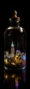 New York night landscape in a bottle. Souvenir bottle. Decoration.