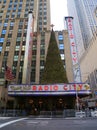 New York City landmark, Radio City Music Hall in Rockefeller Center decorated with Christmas decorations in Midtown Manhattan Royalty Free Stock Photo