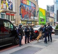 New York City Police Department Emergency Service Unit providing security during Holiday season near Macy`s Herald Square