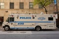 NYPD mobile command post in midtown Manhattan Royalty Free Stock Photo