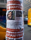 Posters in Manhattan, New York showing kidnapped Israelis after the attack of Hamas on October 7, 2023 Royalty Free Stock Photo