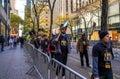 SAG-AFTRA members walk a picket line in front of NBC Studios in Midtown Manhattan Royalty Free Stock Photo