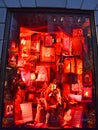 NEW YORK - NOVEMBER 18, 2014: Spectators view holiday window display at Bergdorf Goodman in NYC