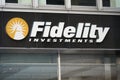 Fidelity Investments office building corporate logo in Midtown, Manhattan