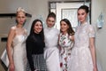 Models, designer Gracy Accad C and Atelier PR staff prosing during the Gracy Accad Spring 2020 bridal presentation