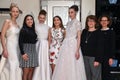 Models, designer Gracy Accad C and Atelier PR staff prosing during the Gracy Accad Spring 2020 bridal presentation