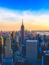 Great view of NYC skyline from Top of the Rock Observation Deck. Royalty Free Stock Photo
