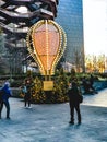 People visiting Hudson Yards during the Holiday season.