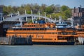Terminal ferry docks ready for an arrival of the Staten Island Ferry in Staten Island New York on a