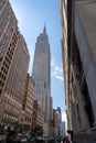 Empire State building from street level in New York Royalty Free Stock Photo