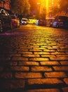 Back alley with parked cars. Royalty Free Stock Photo