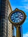 Street clock at Flatiron District in New York City. Royalty Free Stock Photo