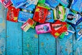 Various brand chewing gum brands Orbit, Extra, Eclipse, Freedent, Wrigley, Spearmint, Tident, Stride lot of chewing gum packages