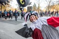 New York, NY - November 22, 2018: 92nd Annual Macy`s Thanksgiving Day Parade on the streets of Manhattan in frigid weather Royalty Free Stock Photo