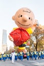 New York, NY - November 22, 2018: 92nd Annual Macy`s Thanksgiving Day Parade on the streets of Manhattan in frigid weather Royalty Free Stock Photo