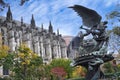 Sculpture at Cathedral of St. John the Divine, the struggle of good and evil