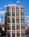 The windows of the Lantern Building in Chelsea NYC resemble bubbles or bulging eyes