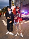 Scary clowns and witches costumes at NYC Village Halloween parade