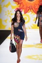 NEW YORK, NY - SEPTEMBER 04: Adriana Lima walks the runway at Desigual