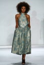 NEW YORK, NY - SEPTEMBER 05: Model Bianca Gittens walks the runway at the Zimmermann fashion show