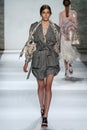 NEW YORK, NY - SEPTEMBER 05: Model Eve Delf walks the runway at the Zimmermann fashion show
