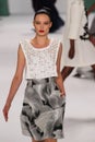 NEW YORK, NY - SEPTEMBER 08: Model Naty Chabanenko walks the runway at the Carolina Herrera fashion show