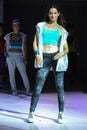 NEW YORK, NY - SEPTEMBER 03: A model walks the runway during the Athleta Runway show