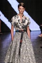 NEW YORK, NY - SEPTEMBER 08: Model walks the runway at Donna Karan Spring 2015 fashion show