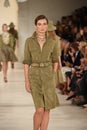 NEW YORK, NY - SEPTEMBER 11: A model walks the runway at Ralph Lauren fashion show Royalty Free Stock Photo