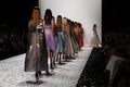 NEW YORK, NY - SEPTEMBER 05: Models walk the runway at Monique Lhuillier Spring 2015 fashion show