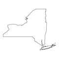 New York NY State Border USA Map Outline